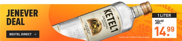 Ketel 1 jenever 1 Liter van &euro;18.99 voor&nbsp;&nbsp;&euro;14.99&nbsp;